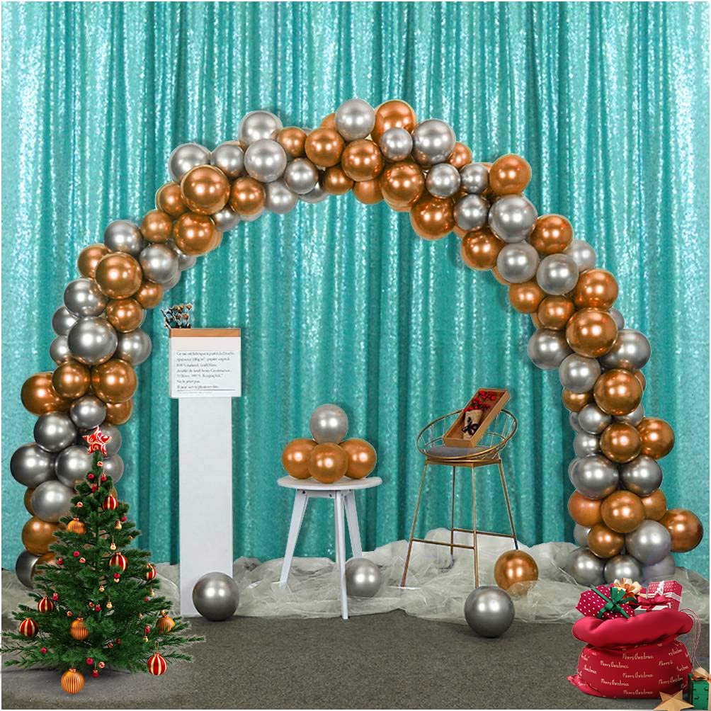 7ft x 7ft Teal Sequin Backdrop Curtain - Sparkling Party Decor for Weddings, Photo Shoots & Events | Glittering Photoshoot Background & Celebration Decorations