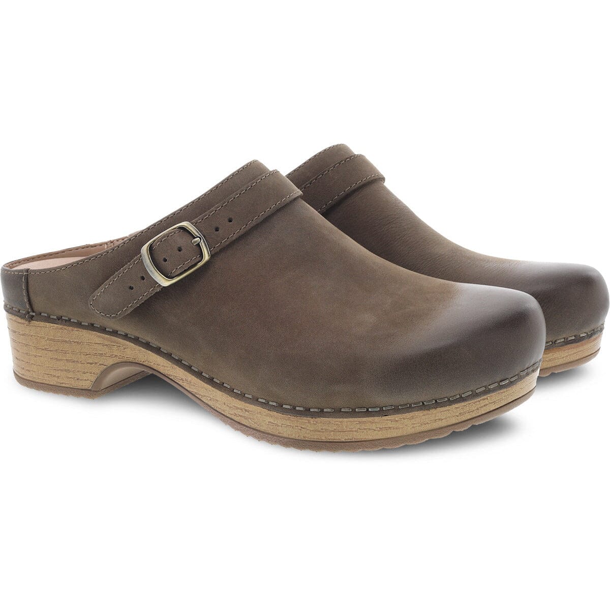 DANSKO Women's Berry Mushroom Burnished Nubuck Clogs - Comfortable Slip-Resistant Shoes for Nurses, Chefs & Healthcare Professionals