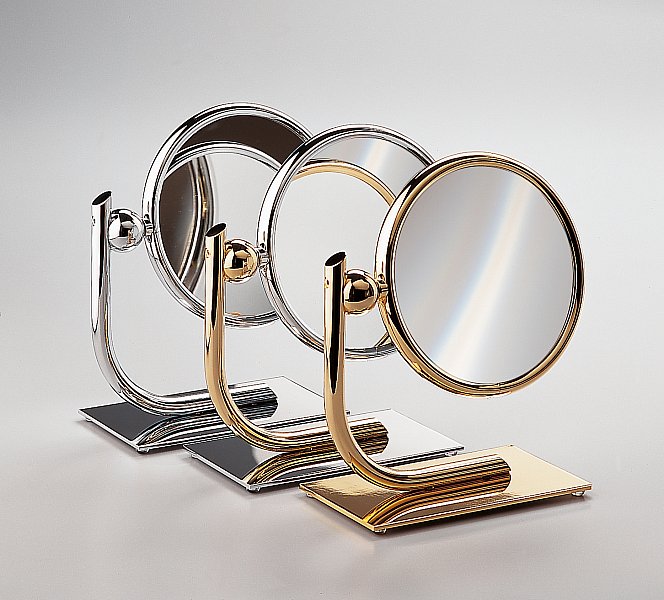 Modern Double Sided Vanity Mirror with LED Lights - 6.5 Inch Round Makeup Mirror for Bathroom & Dressing Table - Magnifying & Normal Mirror for Precise Makeup Application & Skincare Routine