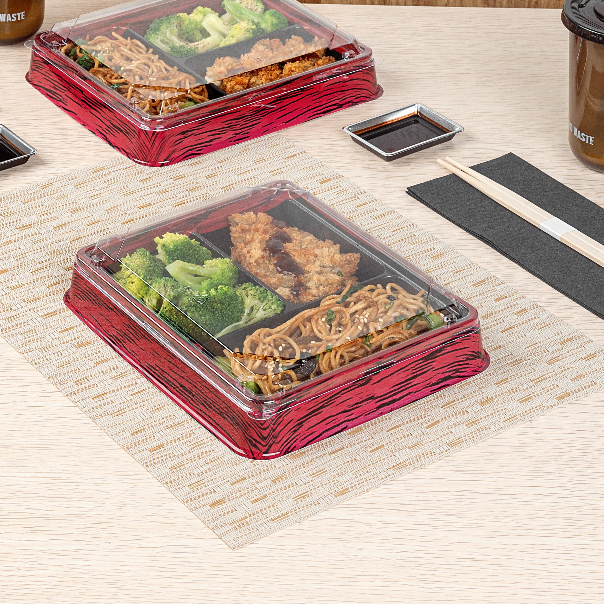 Bento Tek Rectangle Clear Plastic Lid - Fits 16 oz Bento Box, 50 Pack - Perfect for Meal Prep, Lunch Boxes & Food Storage Containers