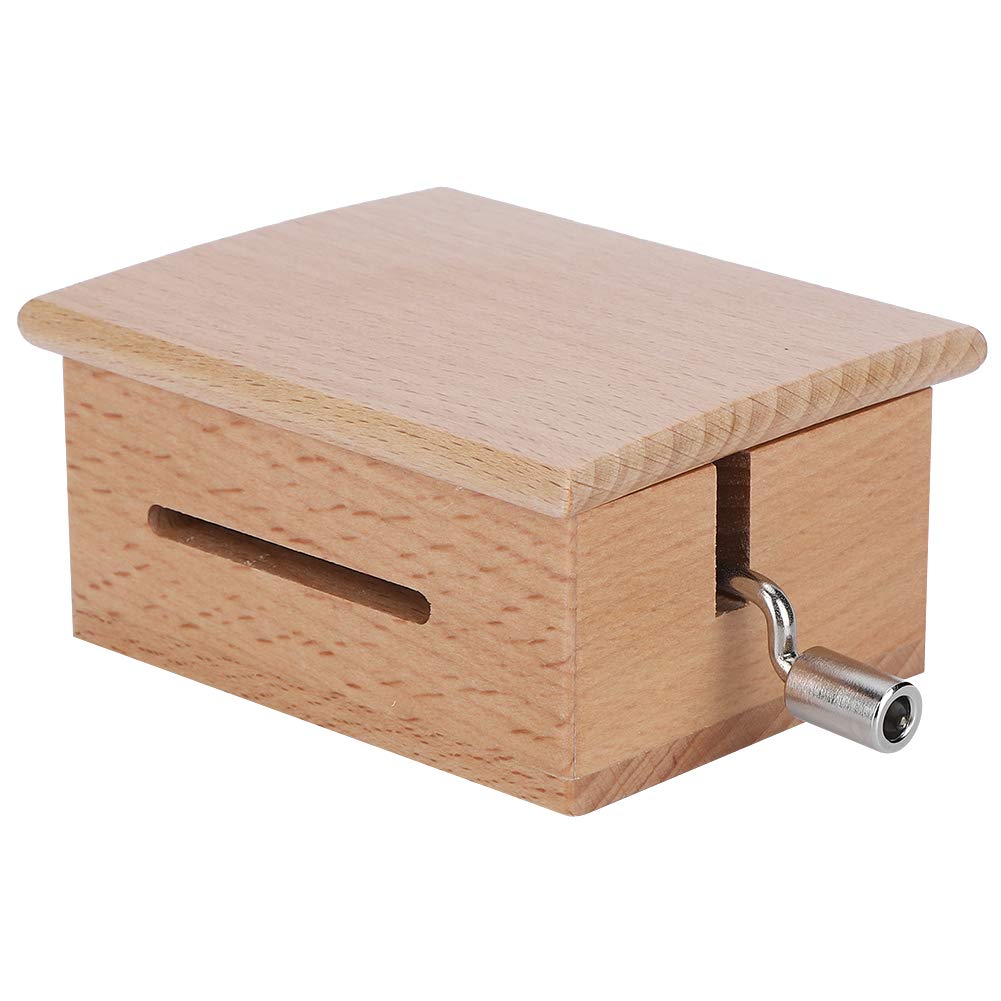 Jeanoko Hand-Cranked Wooden Music Box - DIY Craft Kit with 7 Blank Paper Tapes & Hole Puncher - Durable Mechanical Music Box for Birthdays, Weddings & Home Decor