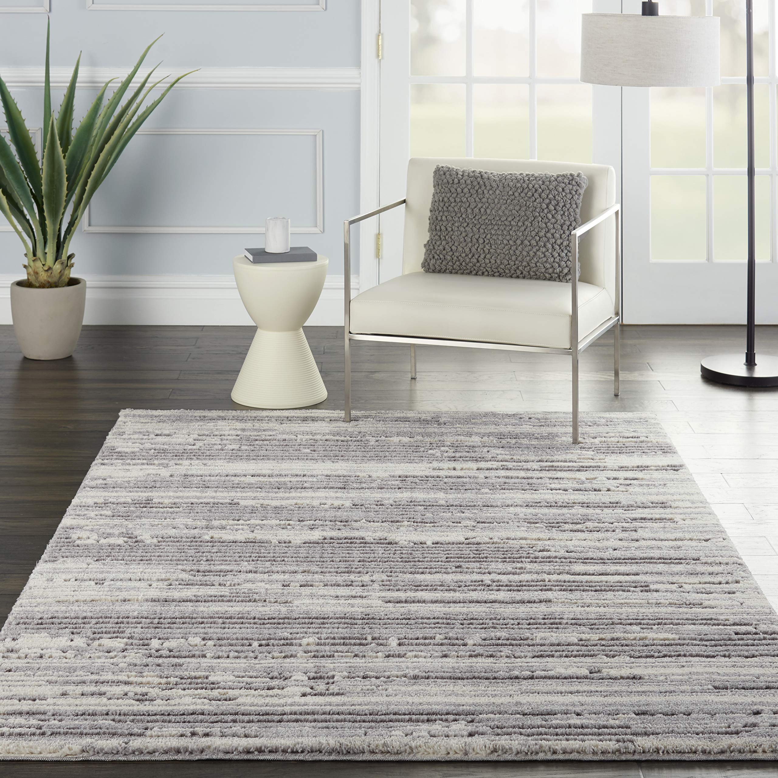 Nourison Textured Abstract Grey/Ivory 5'3