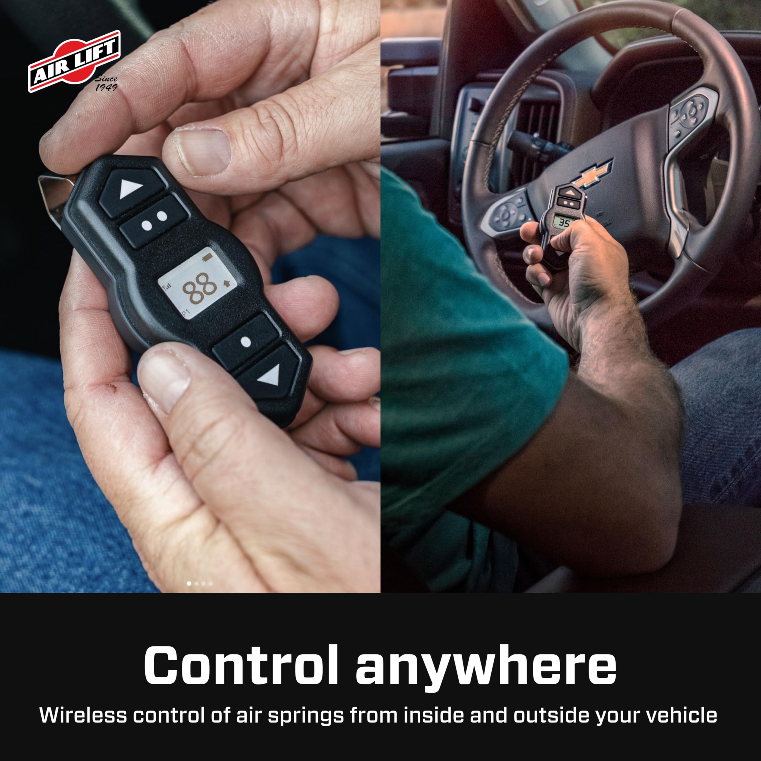 Air Lift WirelessOne 2nd Generation + EZ Mount On-Board Air Compressor with Mobile App Control - 25980EZ - Perfect for Truck, SUV & Off-Road Vehicle Air Suspension Systems