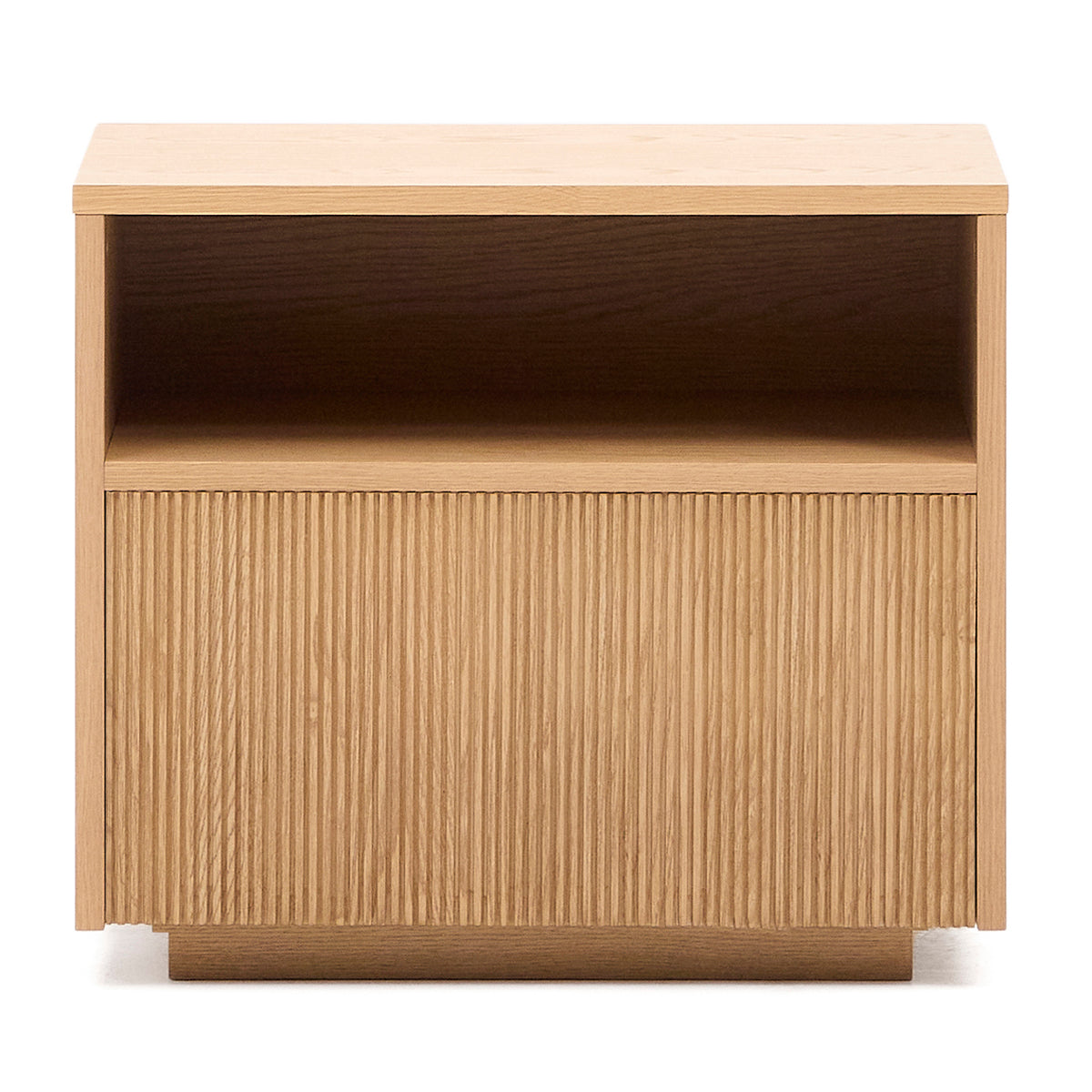 Modern Nightstand with Drawer - Helvine Bedside Table for Bedroom, Living Room & Office - Compact End Table with Storage Shelf