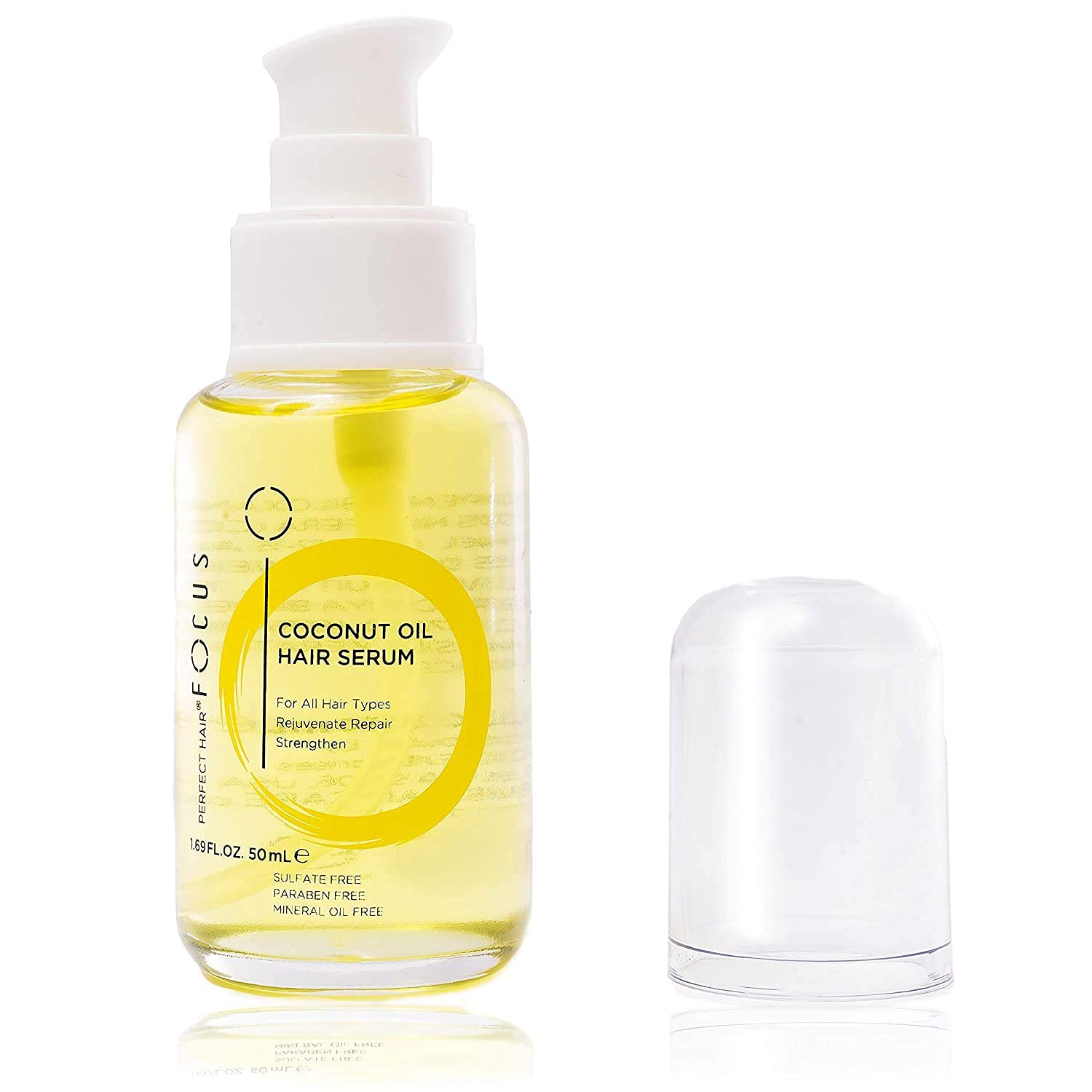 Organic Coconut Oil Hair Serum with Virgin Olive Oil, Sweet Almond, Keratin & Algae Extract - Hair Repair Treatment for Dry, Damaged Hair - Strengthens, Nourishes & Restores Shine - 50ml (5 Pack) - Perfect for Daily Hair Care, Salon Treatments & Travel Essentials