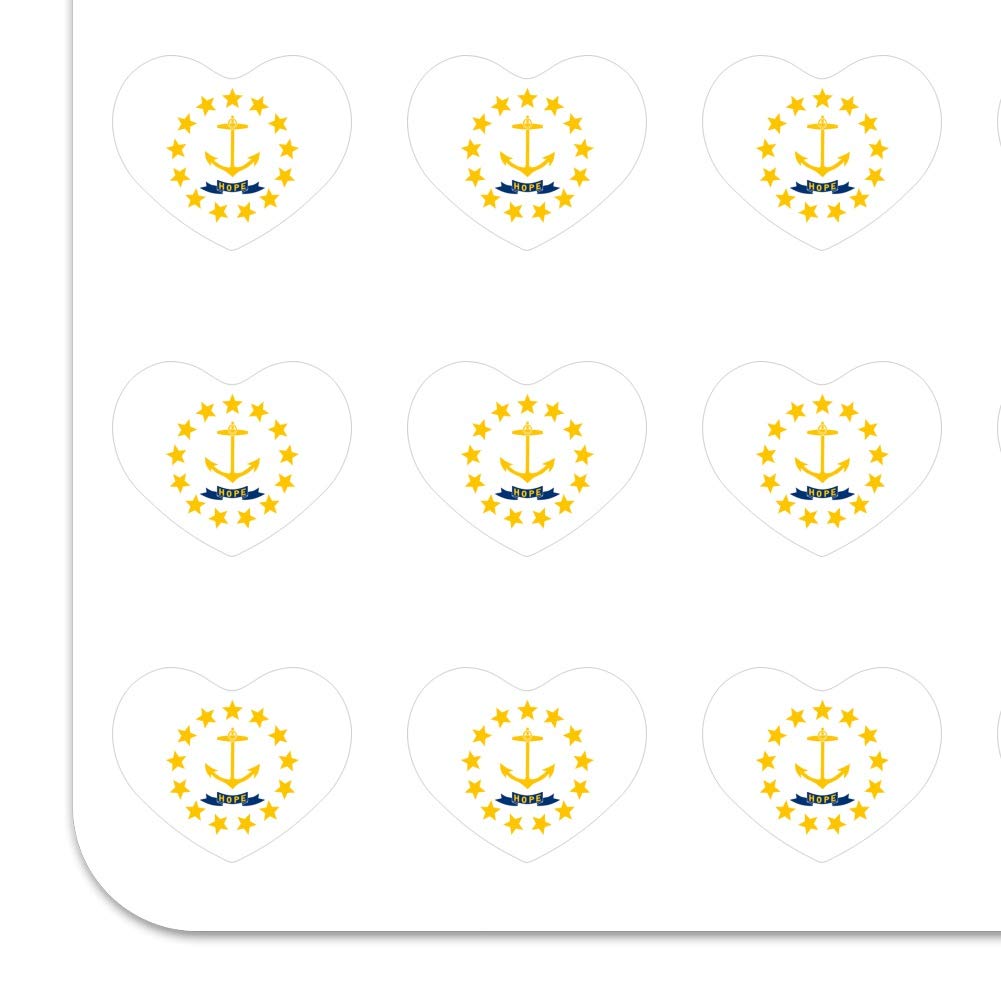 Rhode Island State Flag Heart Shaped Stickers - DIY Planner, Calendar & Scrapbook Decoration - Perfect for Journaling, Bullet Journals, and Craft Projects