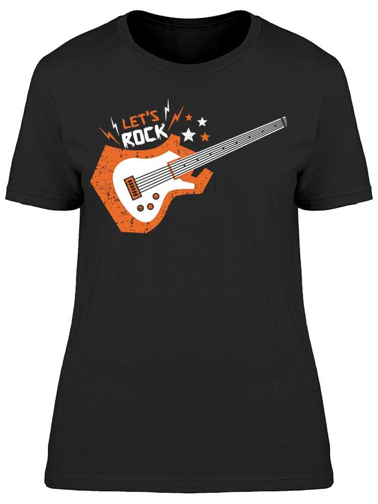 Electric Guitar 'Let's Rock' T-Shirt for Women - Stylish Band Tee for Concerts, Music Festivals & Casual Wear