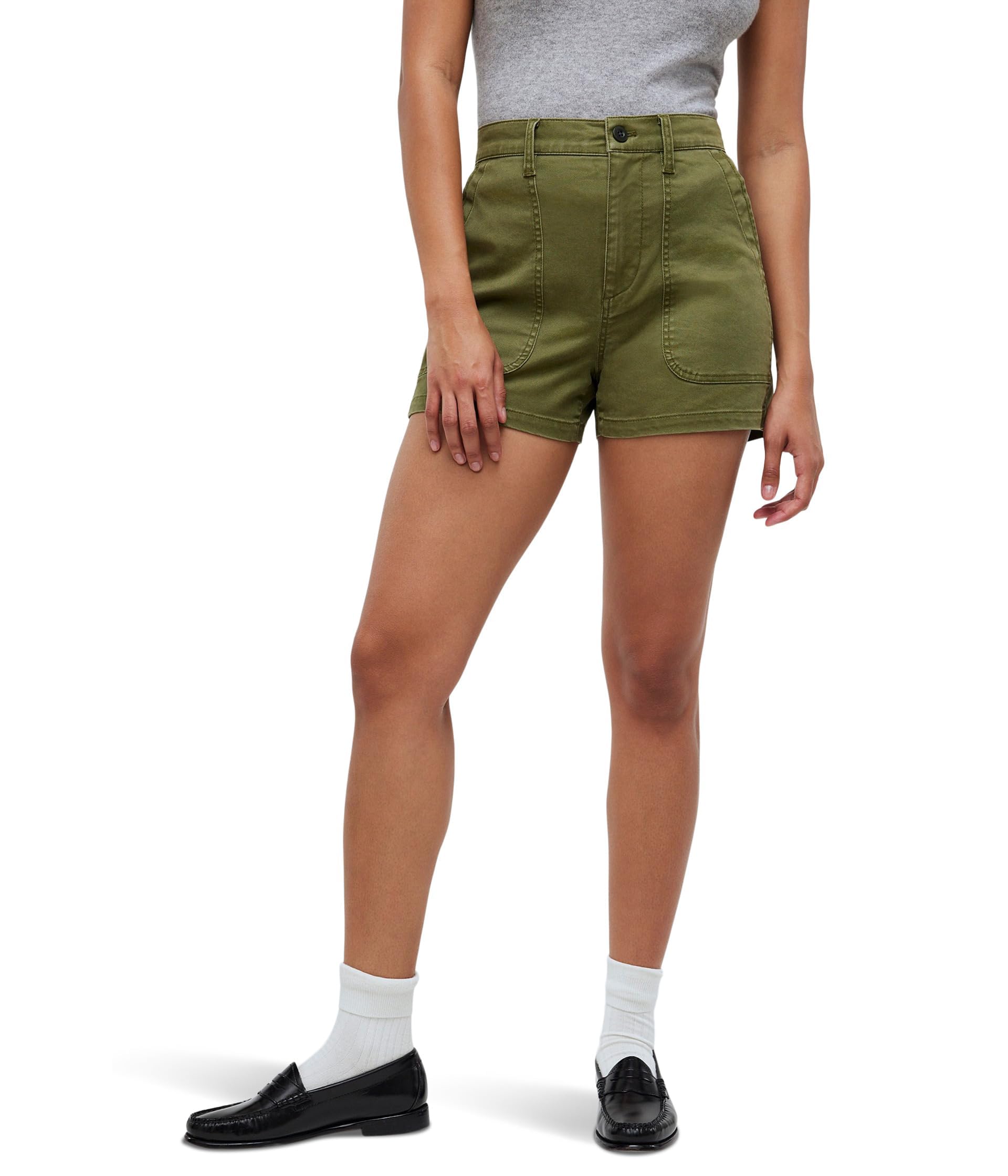 Madewell Women's PV Military Shorts - High Waist Casual Summer Shorts for Women | Perfect for Outdoor Activities, Travel, and Everyday Wear