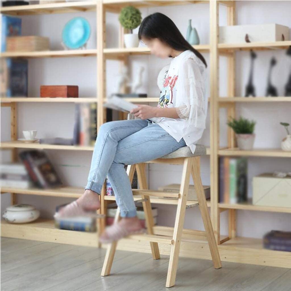KAZUP Solid Wood Step Stool for Home & Kitchen - Foldable Wooden Stool with Optional Colors & Floral Surface - Perfect for Kids, Bathroom, and Reaching High Shelves