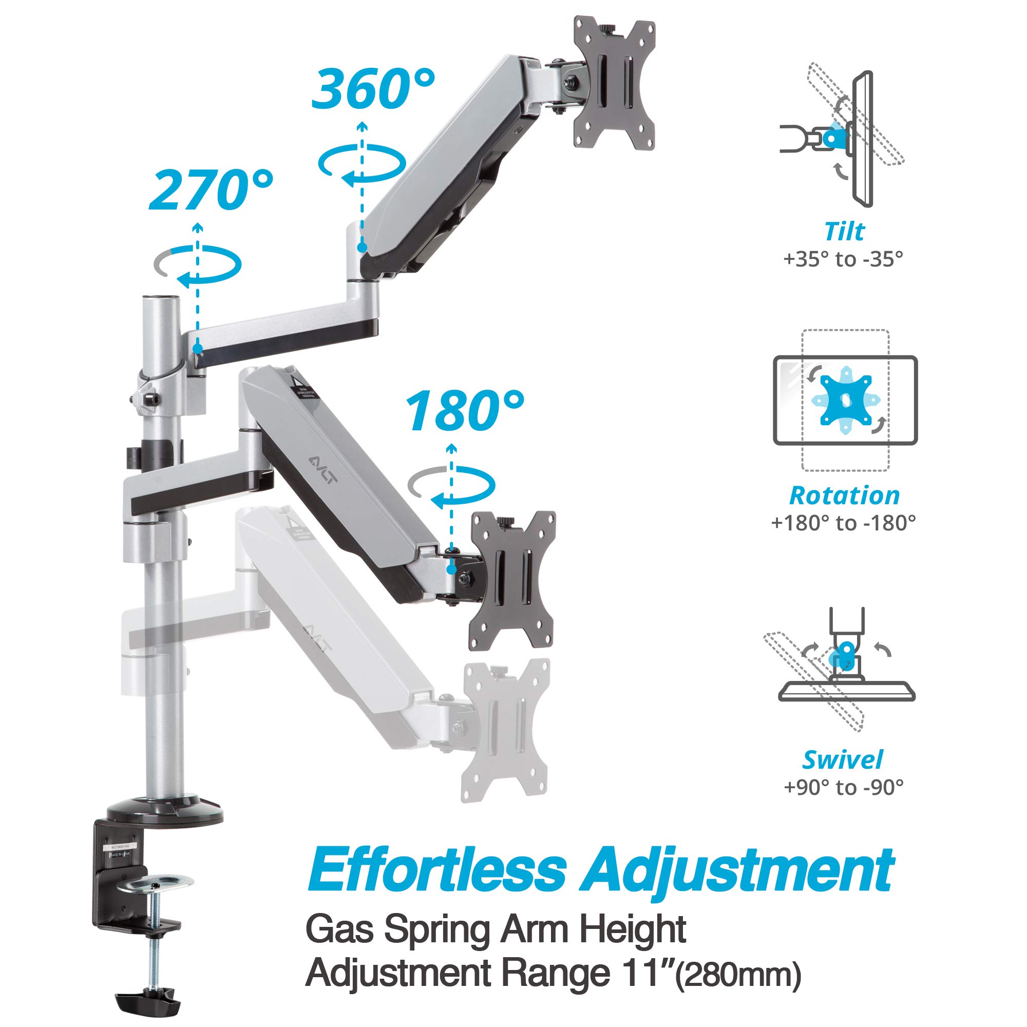 AVLT Dual Monitor Arm Desk Mount for 13