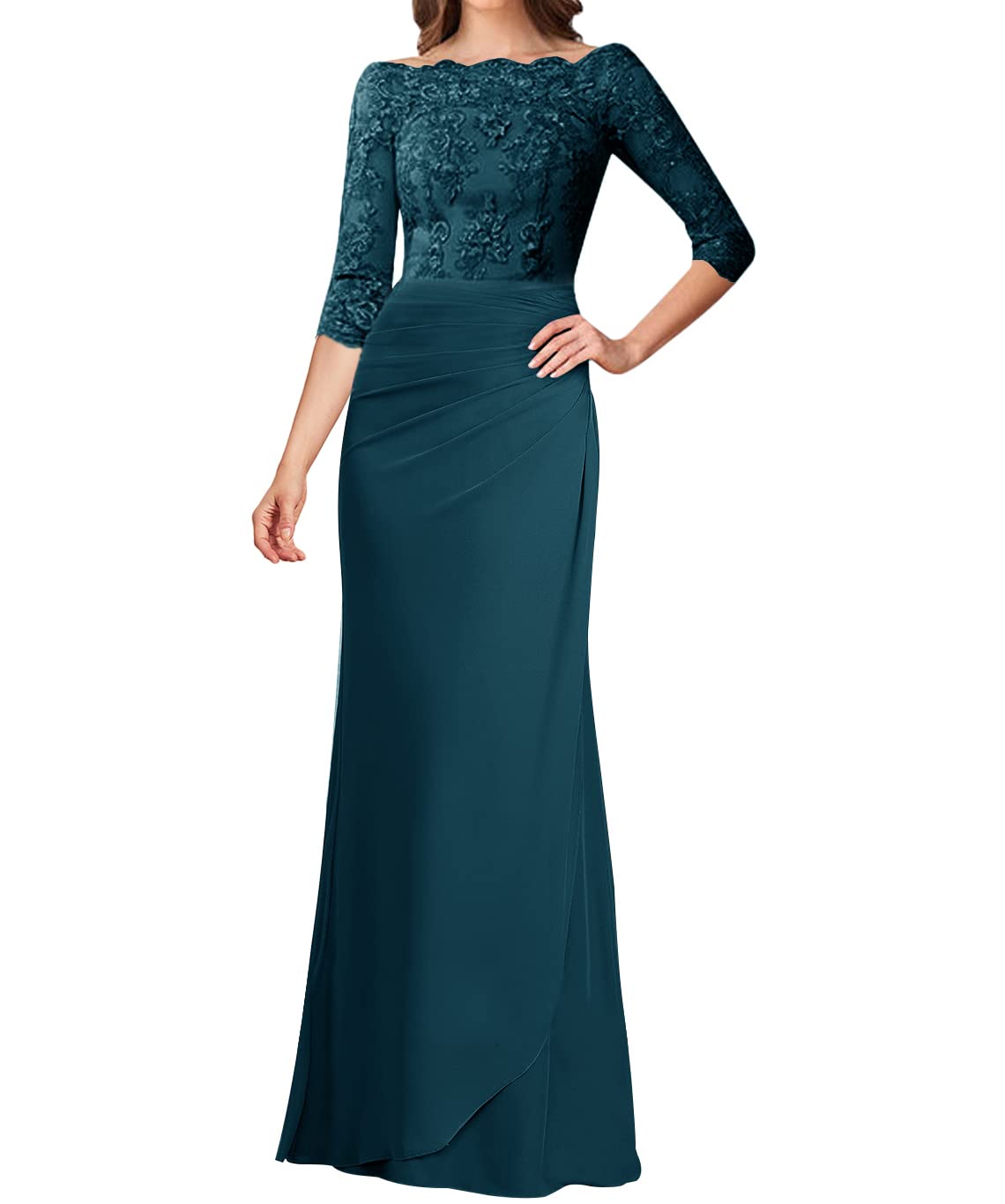 Elegant Mother of The Bride Dresses - Lace Long Sleeve Evening Gown for Wedding, Formal Party & Special Occasions | Perfect for Ceremony, Reception & Black Tie Events