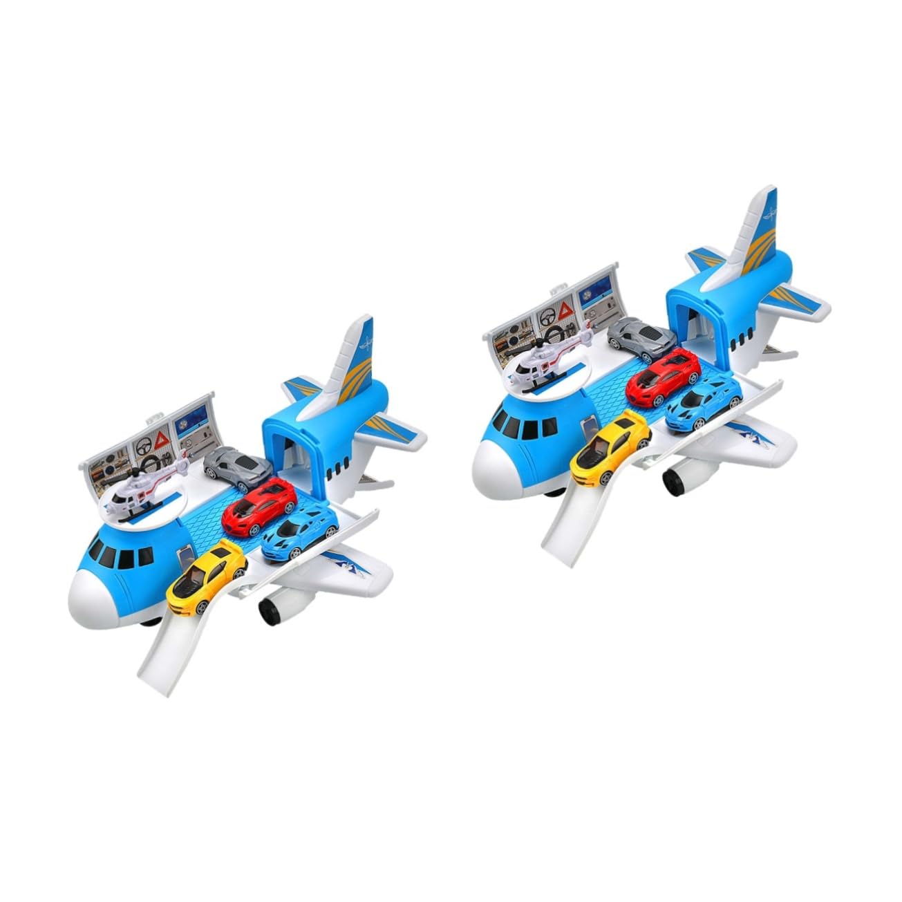 iBasenice 2 Sets Airplane Transport Toys for Kids - Durable Outdoor & Early Learning Toys for Boys & Girls - Perfect for Travel, Birthday Gifts & STEM Puzzle Play