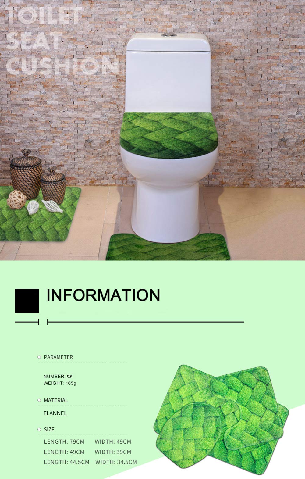 JEOCODY Hot Air Balloon Bathroom Set - 3pcs Super Soft Quick-Drying Bath Mat, Toilet Lid Cover & Pedestal Rug for Cozy Home Decor | Perfect for Bathroom, Shower & Vanity Areas