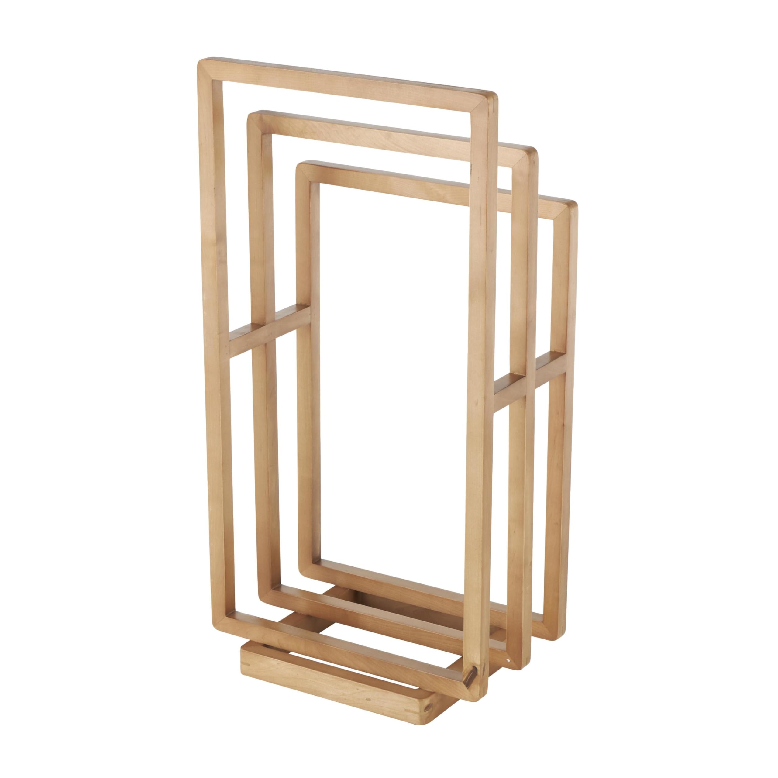 Deco 79 Modern Wooden Quilt Rack - Sleek Brown Design 18x12x33 Inches - Perfect for Bedroom, Living Room & Farmhouse Decor
