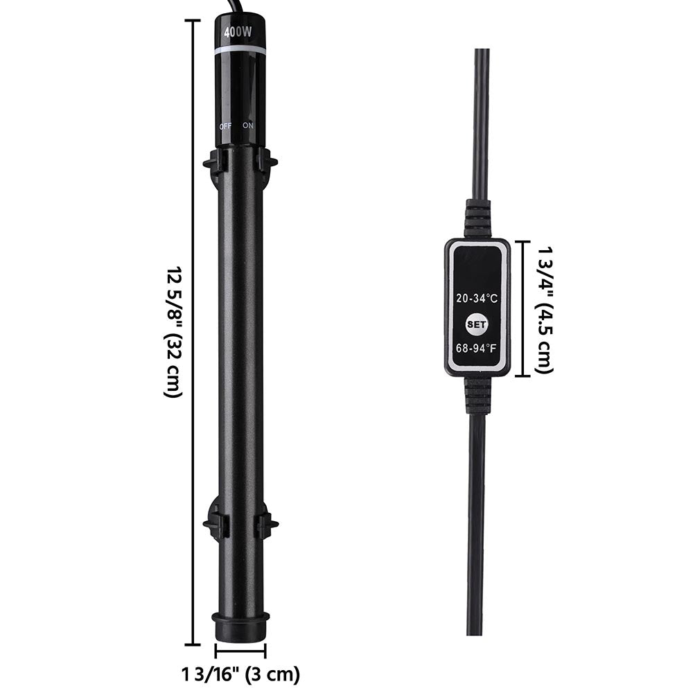 AquaBasik Titanium Aquarium Heater 400W - Submersible Fish Tank Heater for Saltwater & Freshwater Tanks | Perfect for Tropical Fish, Reef Tanks & Aquatic Pets