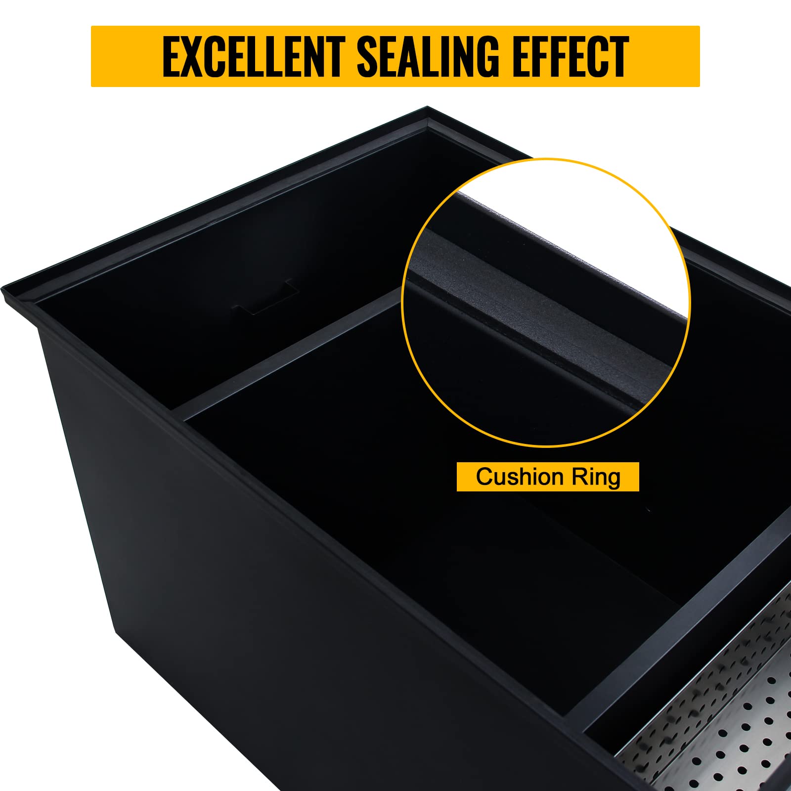 Commercial Grease Interceptor - Heavy Duty Carbon Steel Grease Trap for Kitchen Under Sink, 70LB Oil-Water Separator with Side Water Inlet | Ideal for Restaurants, Food Trucks & Commercial Kitchens