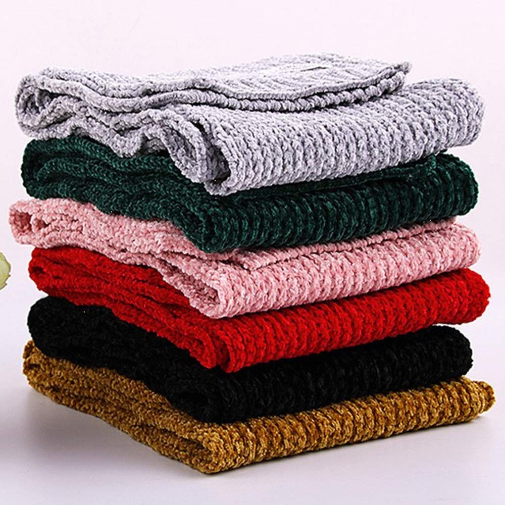 500g/1.1lb Black Velvet Chenille Yarn - Ultra Soft Fluffy DIY Crochet Yarn for Hats, Scarves, Blankets | Bulky Luxury Knitting Yarn for Cozy Winter Crafts & Home Decor