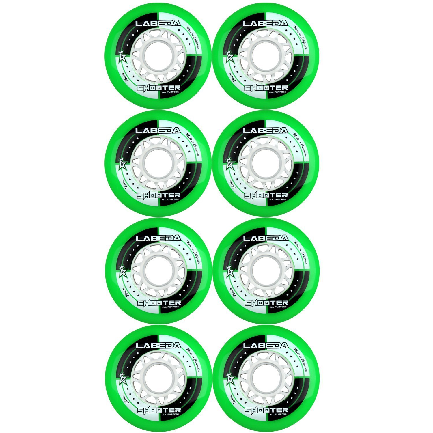 Labeda Inline Roller Hockey Wheels - 8 Pack Premium Shooter Wheels for Speed & Control - Perfect for Outdoor Rinks, Street Hockey & Training Sessions