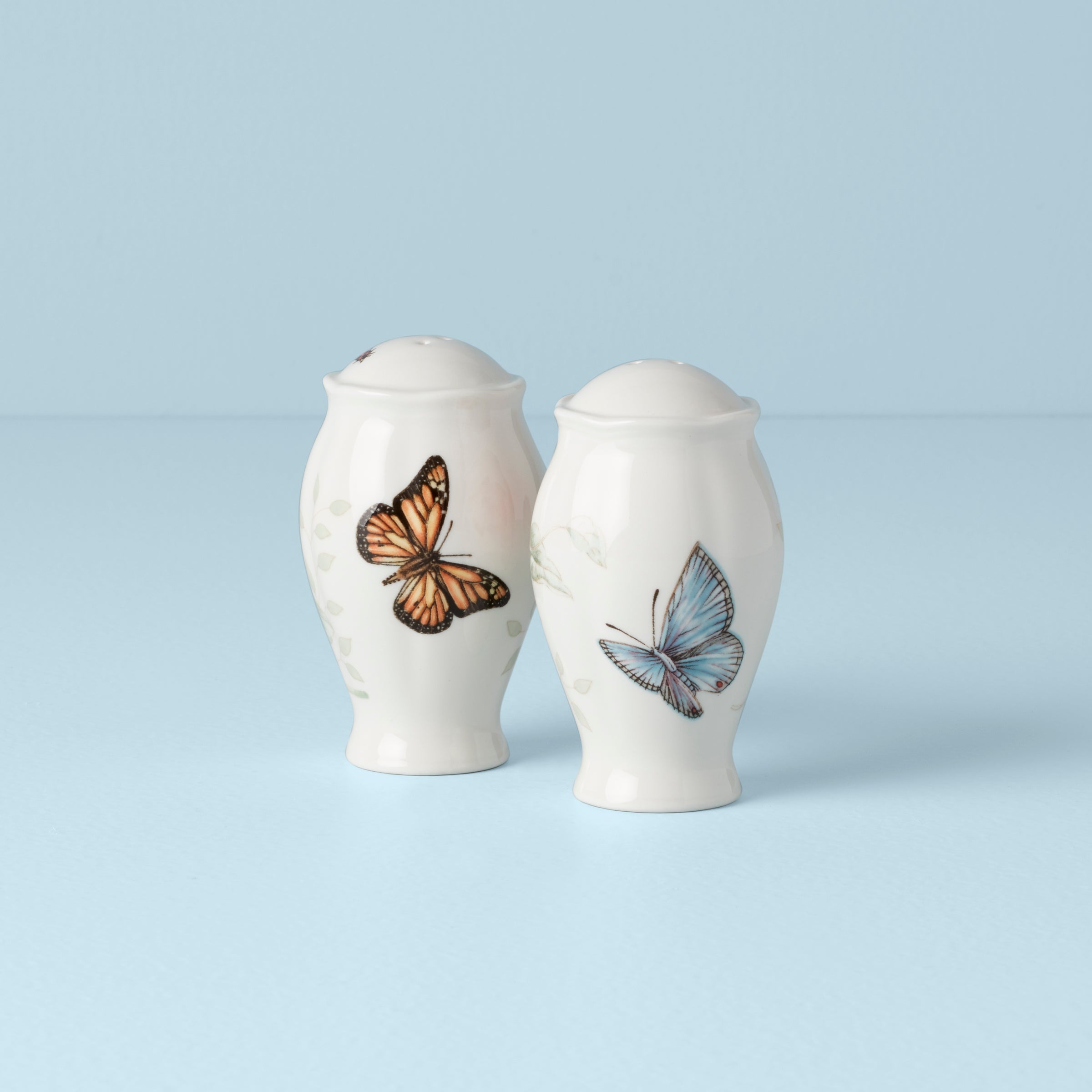 Butterfly Meadow Salt and Pepper Shakers Set - Elegant Glass Spice Dispensers for Kitchen, Dining Table & Outdoor Picnics