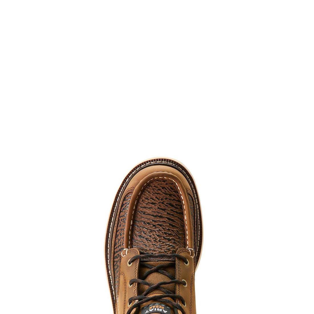 Distressed Brown Textured Rebar Lift Soft Toe Chukka Boots for Men - Comfortable Work Boots for Construction, Hiking & Outdoor Activities