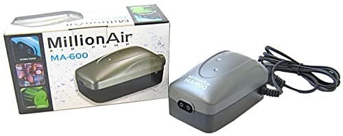 Million MA600-2 Air Pump for 100 Gallon Fish Tank - High Performance Aquarium Air Pump with Dual Outlet for Fish Tanks, Hydroponics, Pond Aeration & Oxygenation