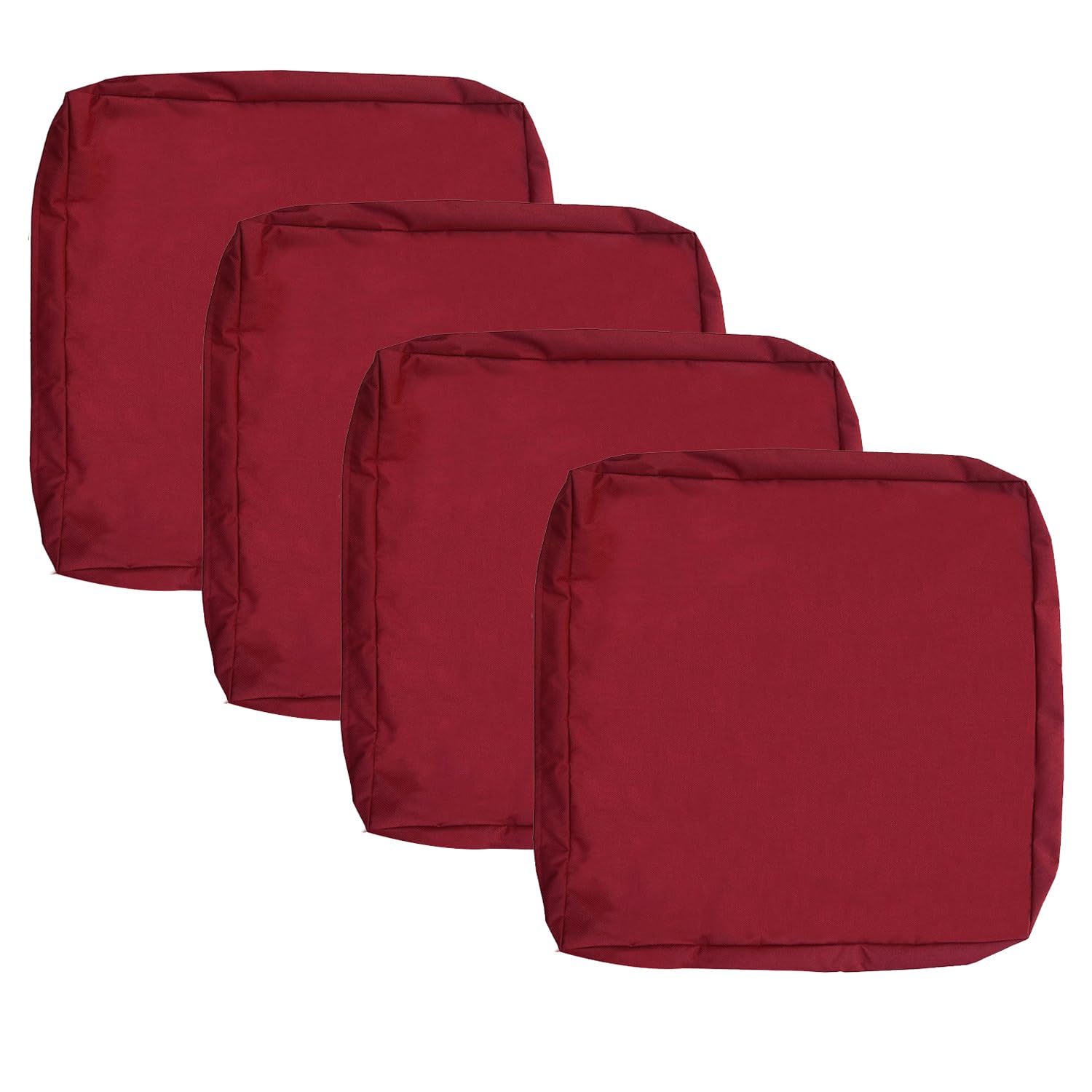**Oslimea 24x24x4 Inch Waterproof Outdoor Patio Cushion Covers (4-Pack) – Washable Replacement Slipcovers for Sofa, Chair & Couch – Indoor & Outdoor Furniture Protector – Red – Perfect for Poolside, Deck, Garden & Patio**
