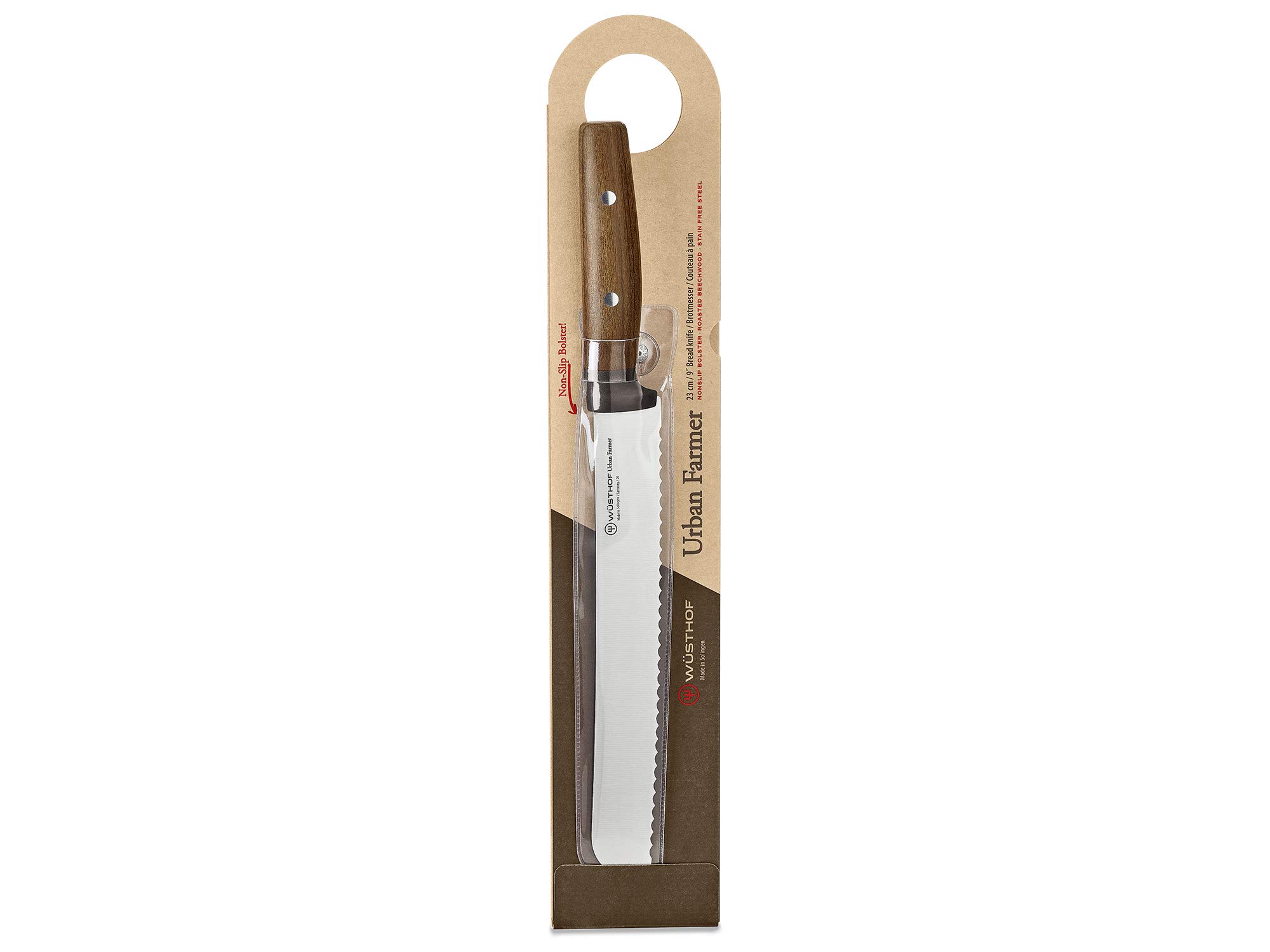 Wüsthof Urban Farmer 9-Inch Serrated Bread Knife - Premium Stainless Steel Blade for Slicing Bread, Pastries & More - Ideal for Home Bakers & Professional Chefs