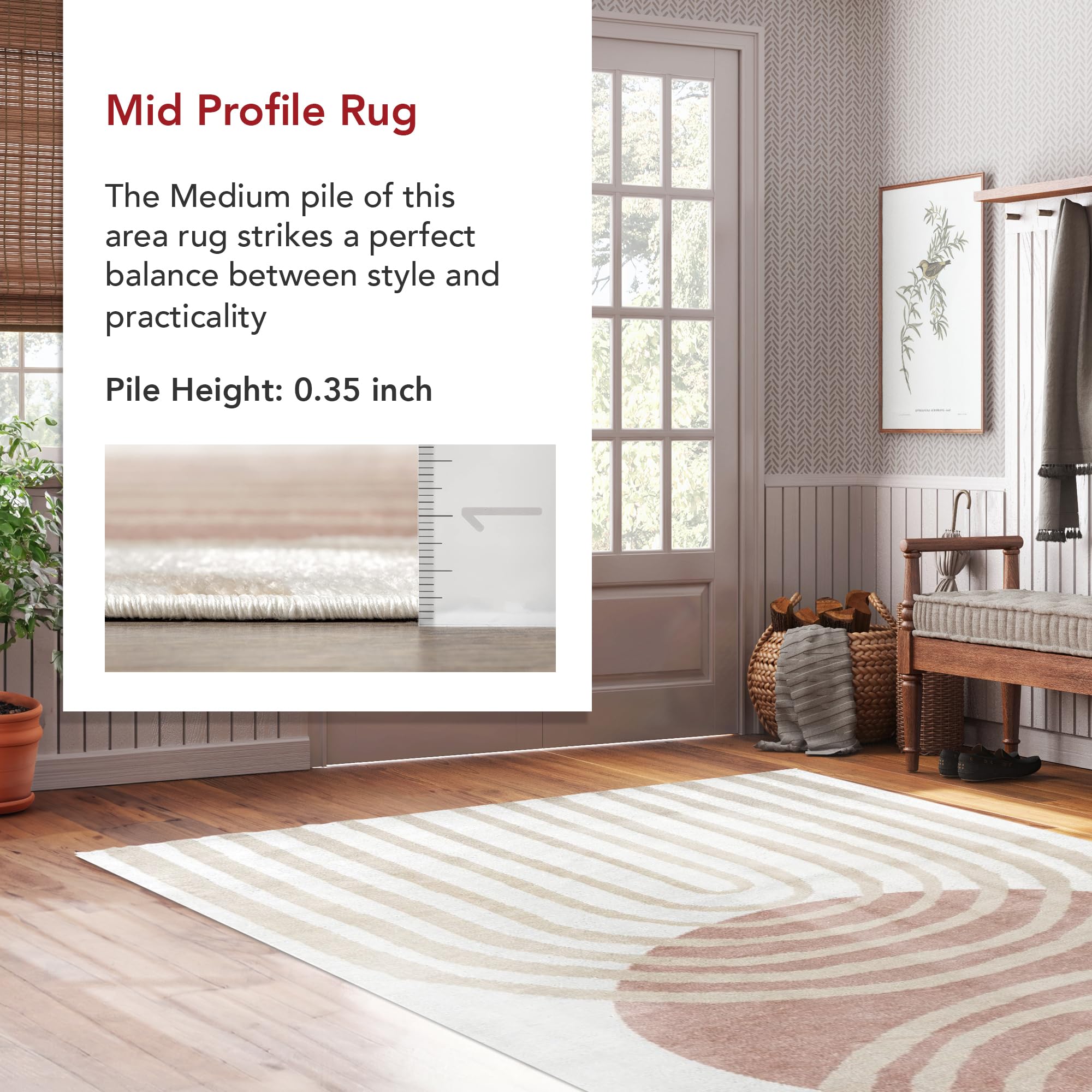 nuLOOM Shandra Abstract 9x12 Area Rug - Soft Blush/Ivory Modern Design for Living Room, Bedroom, Dining Room & Kitchen | Perfect for Home Decor, Floor Covering & Interior Styling