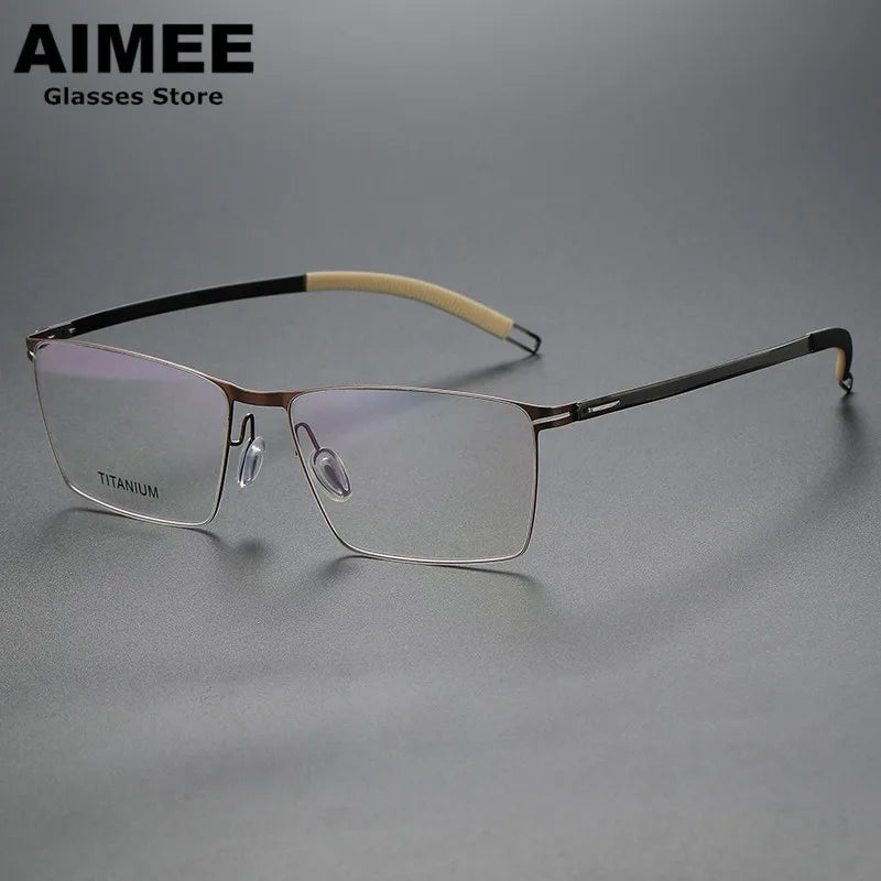 Aimee Women's Full Rim Square Screwless Titanium Eyeglasses Frame 94461 - Lightweight & Durable for Work, Reading & Fashion