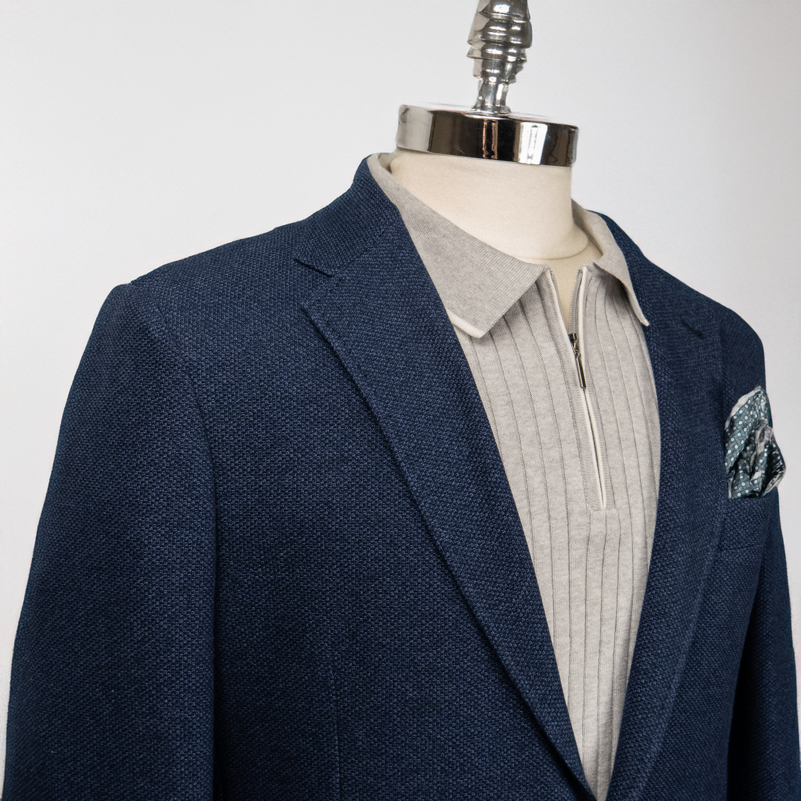 ZEGNA Navy Blue Jersey Jacket for Men - Lightweight Casual Blazer for Business & Travel - Perfect for Office, Dinner Dates & Outdoor Events