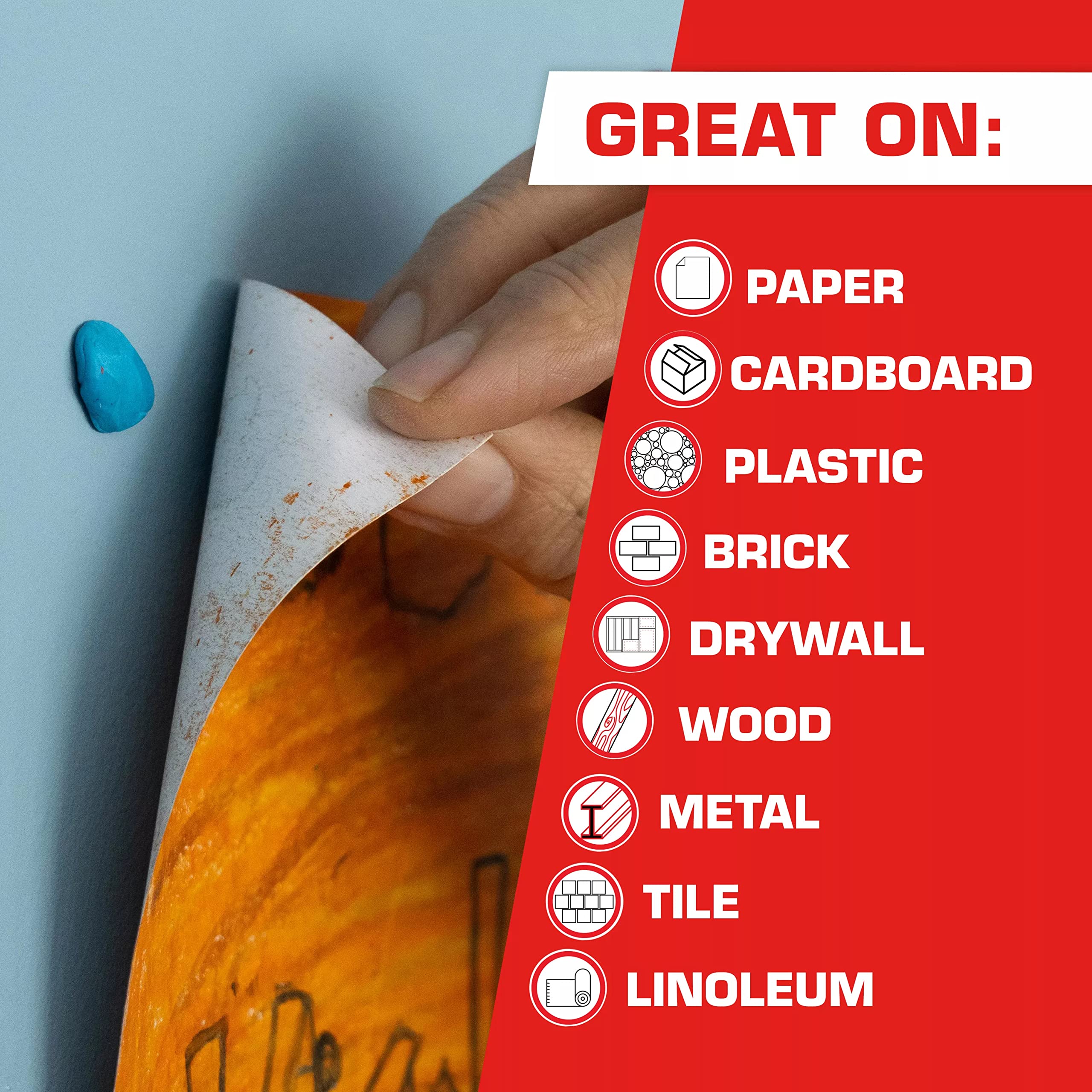 Loctite Fun-Tak Mounting Putty - 2 oz (12 Pack) - Reusable Adhesive Putty for Posters, Photos & Decor - Strong Hold for Walls & Surfaces - No Residue, Damage-Free Hanging Solution for Home & Office