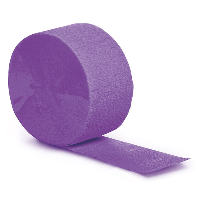 12-Piece Bulk Amethyst Purple Crepe Streamers - 81 Feet Long for Party Decorations, Birthday Celebrations, and Wedding Backdrops