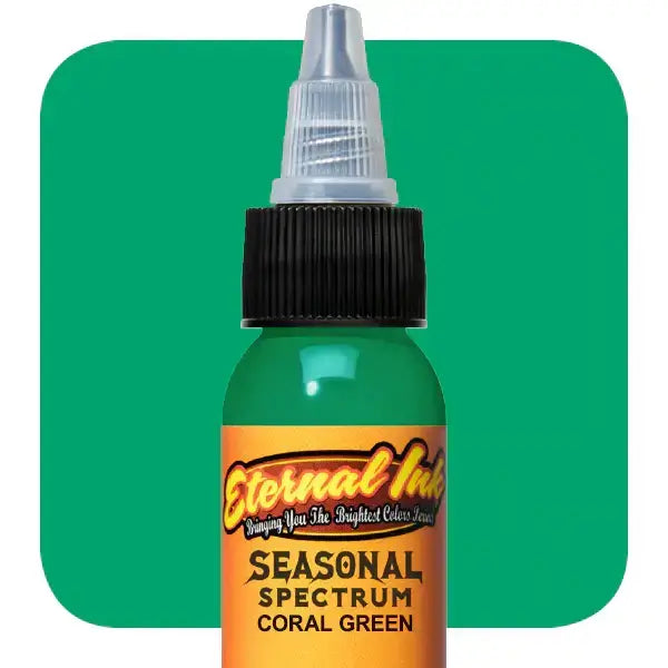 Premium Coral Green Eternal Ink - 1 oz Bottle for Calligraphy, Tattoo & Art Projects | Long-Lasting & Vibrant Color