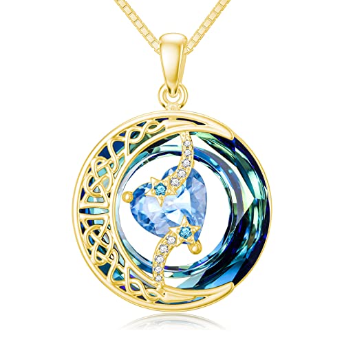 B-Moon Starl-03-March-Aquamarine-Gold