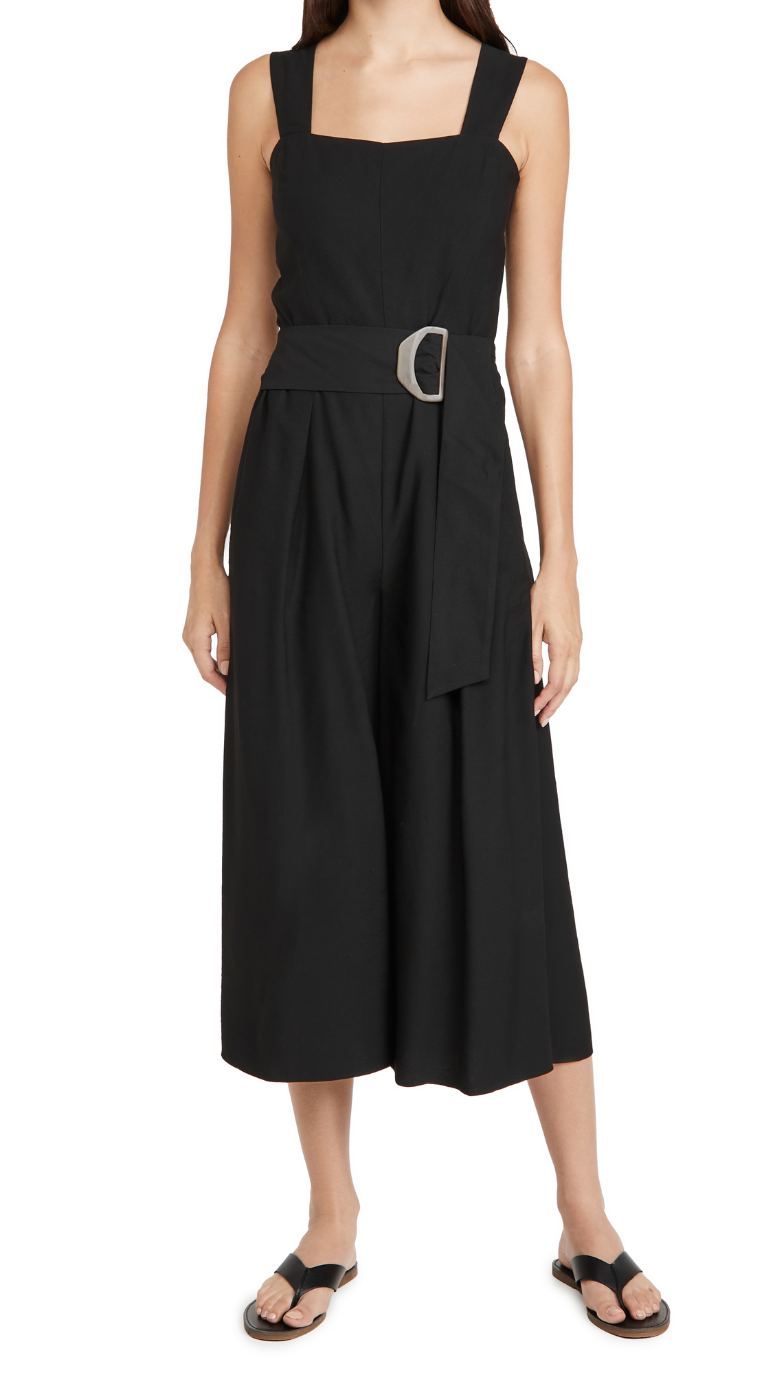 Vince Women's Belted Jumpsuit - Slim Fit One-Piece Romper with Adjustable Waist Tie | Perfect for Casual Outings, Office Wear & Summer Vacations