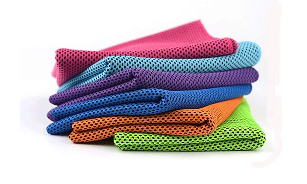 Premium Cooling Towel for Yoga, Running, Gym & Camping - Fast Cooling Microfiber with Handle Bottle (Blue) - Stay Cool During Workouts, Hiking & Outdoor Activities