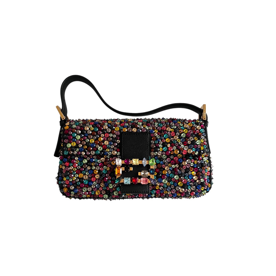 Fendi Jewel Baguette Bag - Luxury Designer Handbag for Women, Elegant Crossbody Purse with Gold-Tone Hardware | Perfect for Parties, Weddings & Evening Events