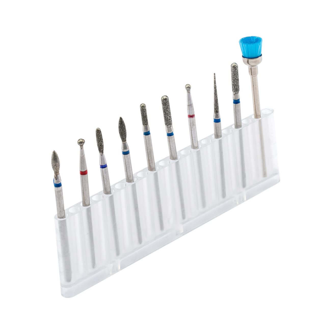 Professional 10-Piece Minkissy Nail Drill Bits Set - Silver Steel Manicure Grinding Heads for Acrylic, Gel & Natural Nails - Perfect for Salon & Home Nail Care