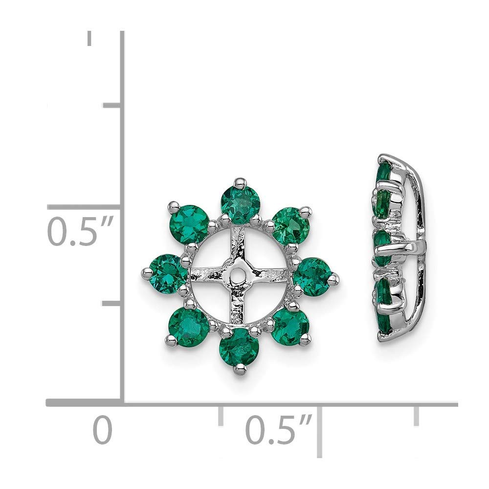925 Sterling Silver Lab Created Emerald Earring Jackets - Dainty Fine Jewelry for Women, Gift for Her, Bridesmaid, Birthday, Anniversary - Perfect for Weddings, Parties & Special Occasions