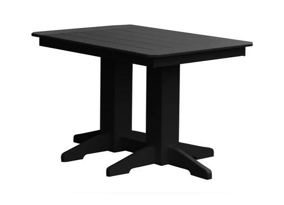 A & L Furniture Dining Table with Free 2 Umbrella Holes - Perfect for Outdoor Patio, Garden, and Backyard Dining
