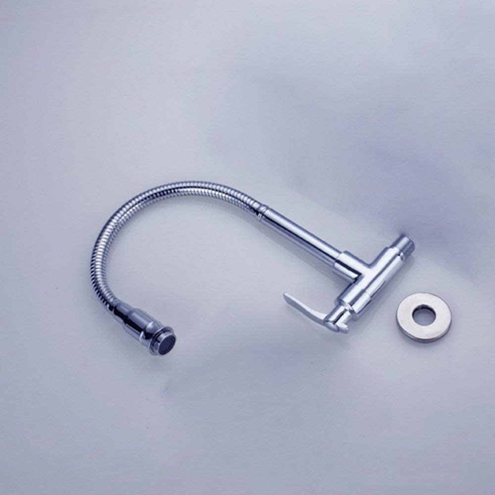 1-Handle Chrome Kitchen Sink Faucet with Single Hole Wall Mount - Perfect for Modern Homes & Small Spaces