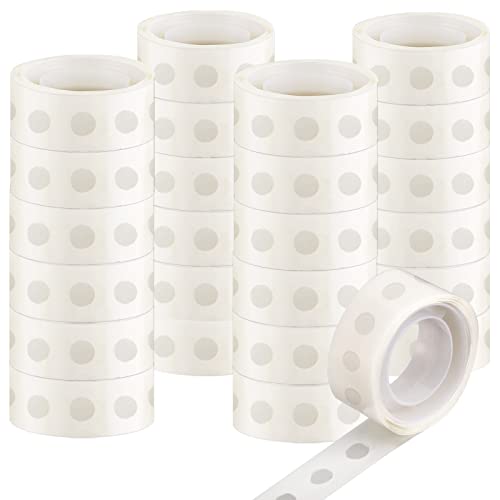 Surard 2500 Pcs Clear Removable Sticky Dots - 6mm/0.24 Inch Double Sided Non-Trace Adhesive Glue Points, 25 Rolls (100 Pcs/Roll) for Wedding Decorations, Arts & Crafts, Party Supplies, Photo Albums, Scrapbooking & DIY Projects