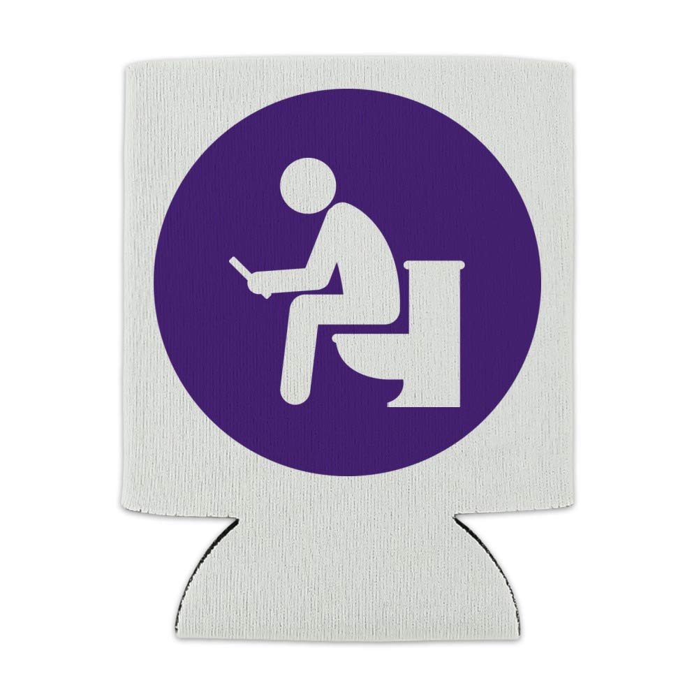 Funny Man Pooping on Toilet Can Cooler - Insulated Collapsible Beer Sleeve & Beverage Holder - Perfect for Parties, Gag Gifts & Outdoor Events