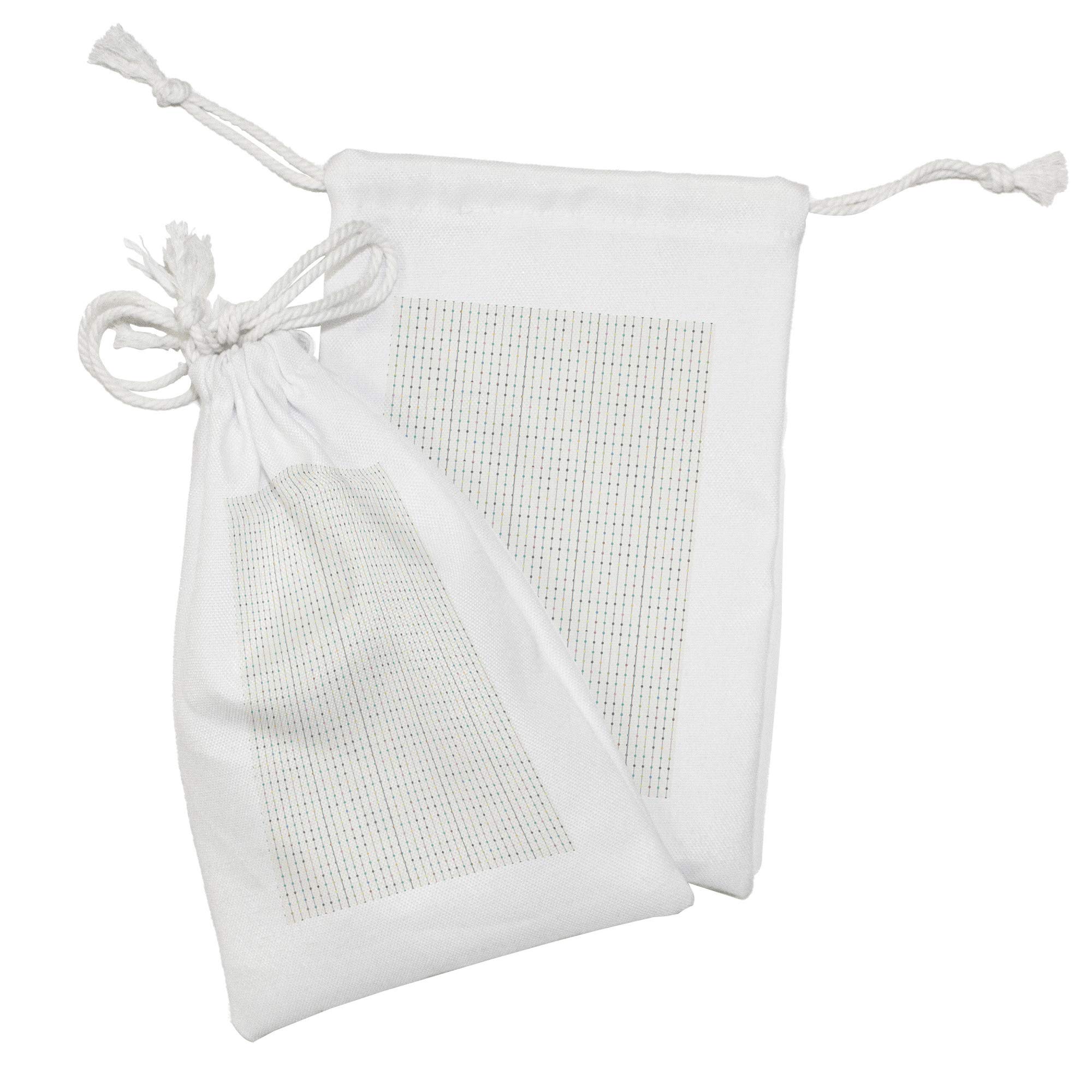 Ambesonne Abstract Fabric Pouch Set of 2 - Small Drawstring Bags for Toiletries, Makeup, Jewelry & Travel Essentials - 9
