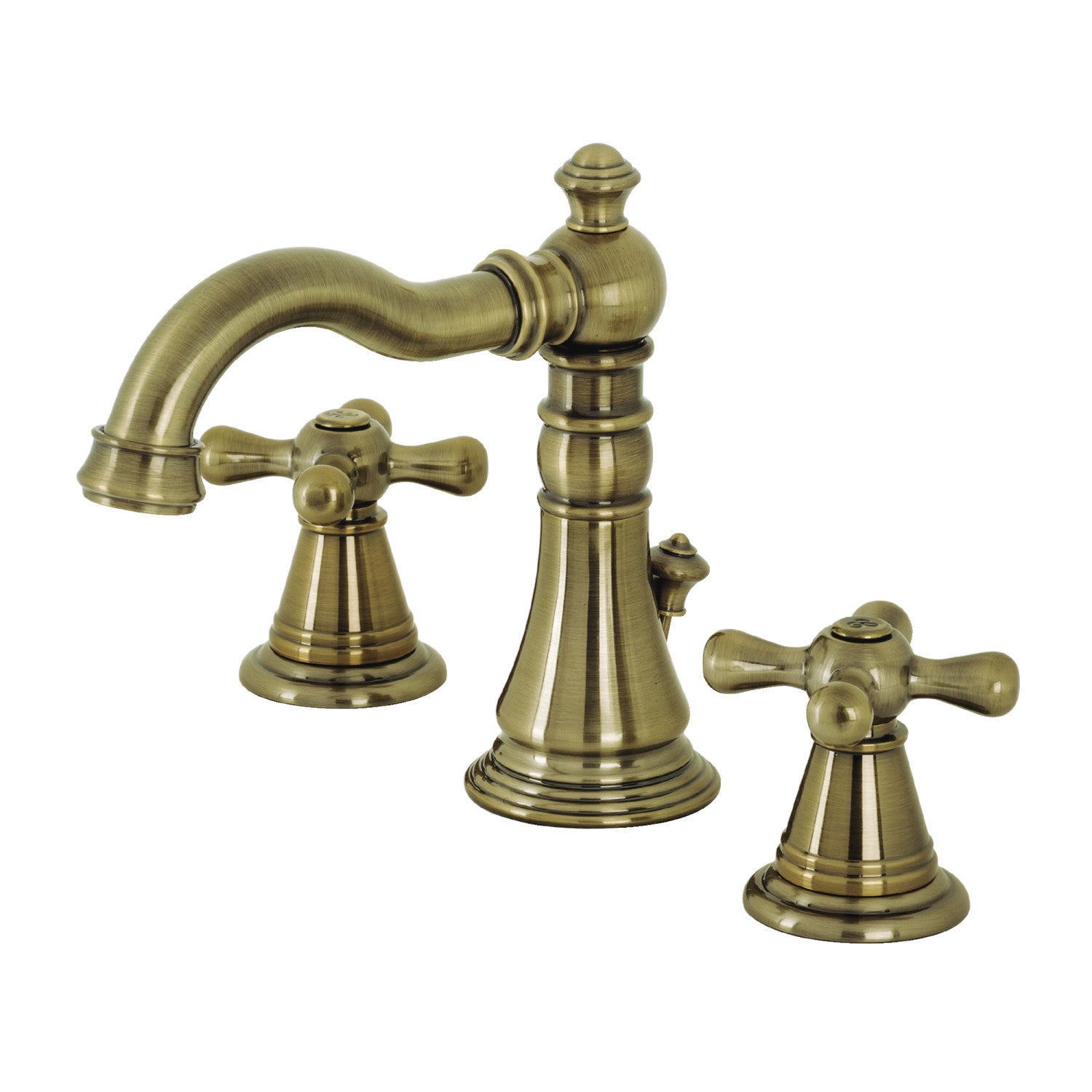 American Classic FSC19733AAX 3-Hole Widespread Bathroom Faucet with Brass Pop-Up Drain - Antique Brass Finish - Perfect for Vintage Style Bathrooms & Powder Rooms
