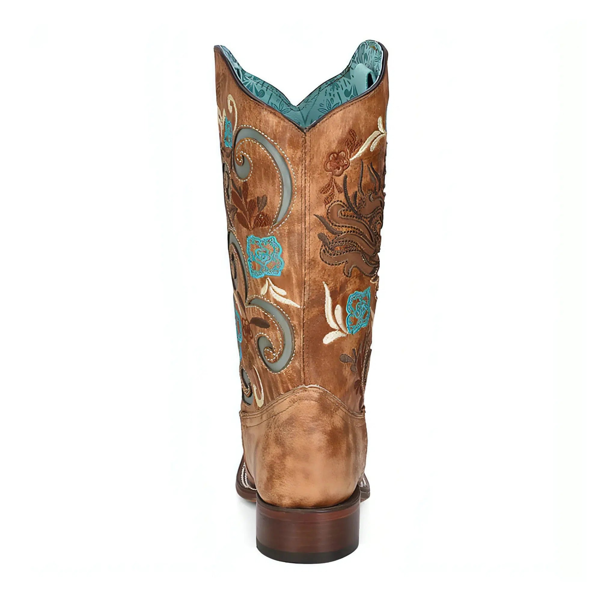 A4266 Women's Brown Western Cowgirl Leather Boots - Stylish & Comfortable for Riding, Country Dancing & Everyday Wear