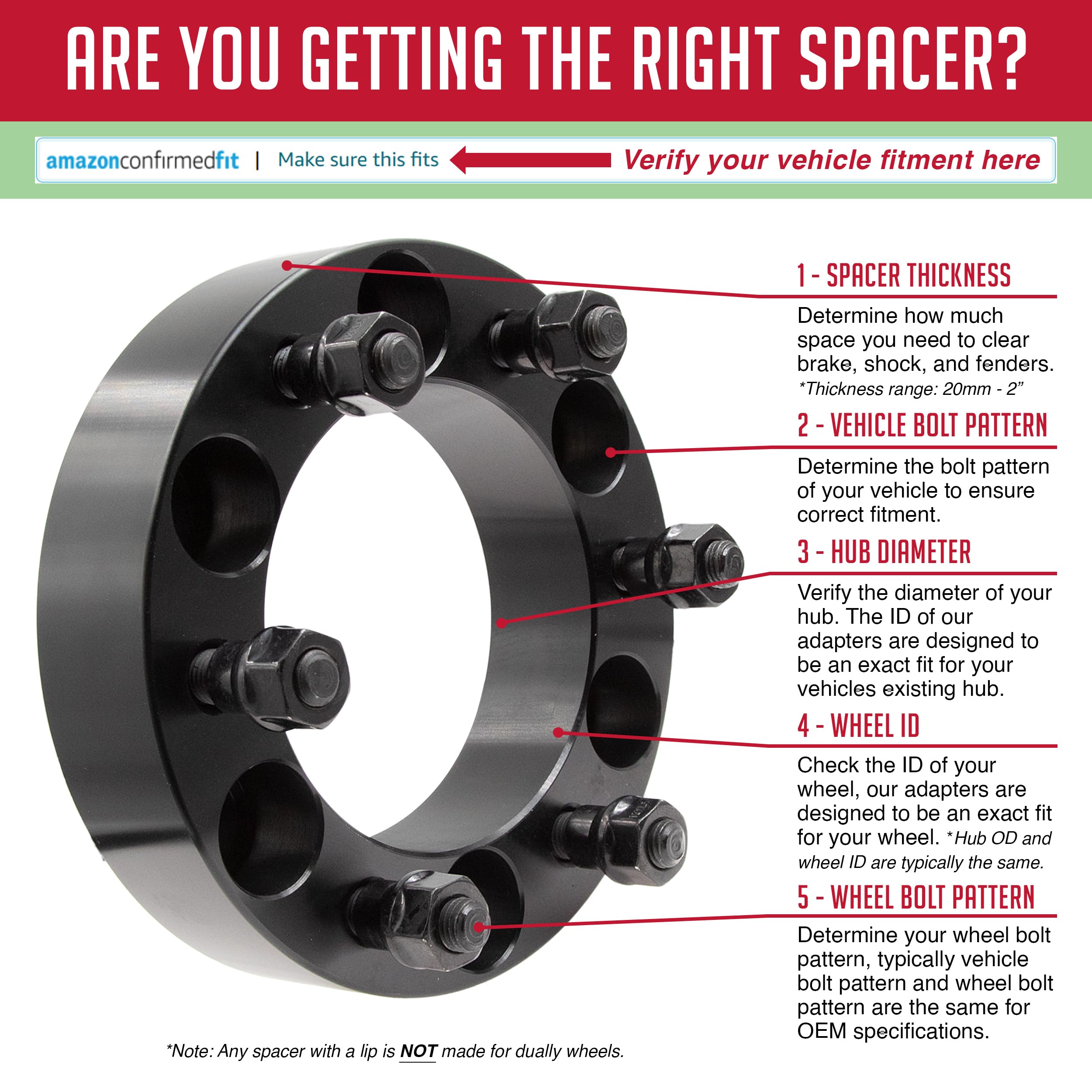 4-Piece Wheel Spacers Adapter Kit 6x5.50 (6 on 139.7mm) 1.50
