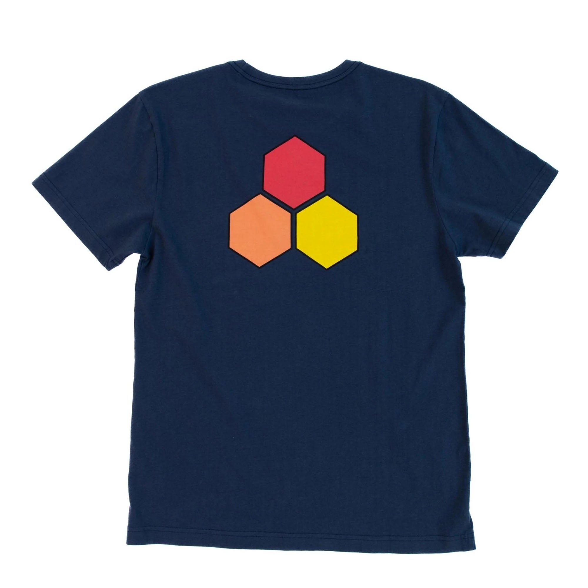 Channel Islands Classic Hex Men's Short Sleeve T-Shirt - Soft Cotton Crew Neck Tee for Casual Wear & Surfing - Navy Blue