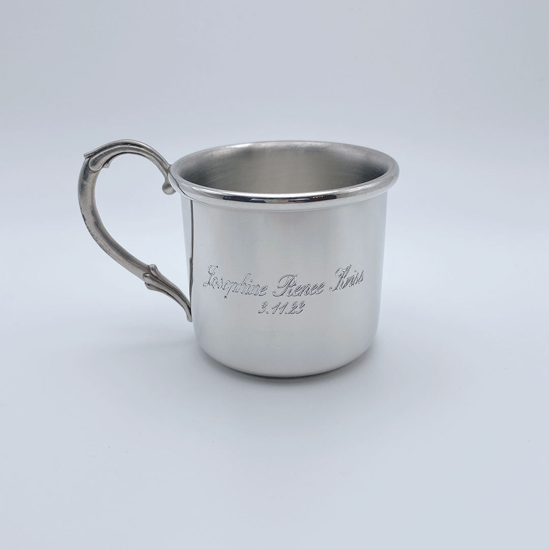 Pewter Easton Cross Baby Cup - Christening Gift, Baptism Keepsake, First Communion Present - Perfect for Newborns, Infants & Toddlers