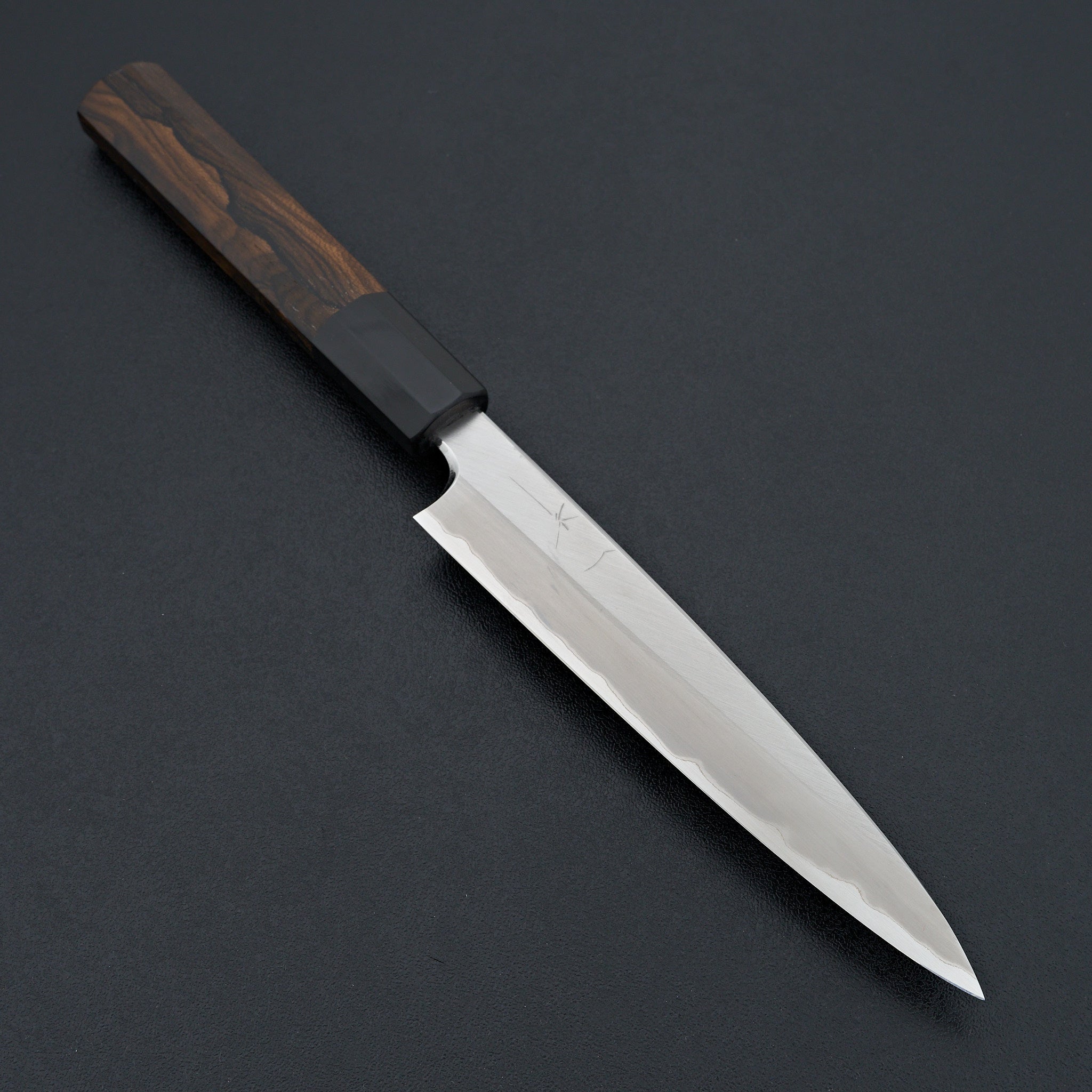 Hitohira Togashi Blue #1 Stainless Clad Migaki Petty Knife 165mm with Ziricote Handle - Japanese Chef Knife for Precision Slicing, Chopping & Garnishing - Perfect for Home Cooks & Professional Chefs